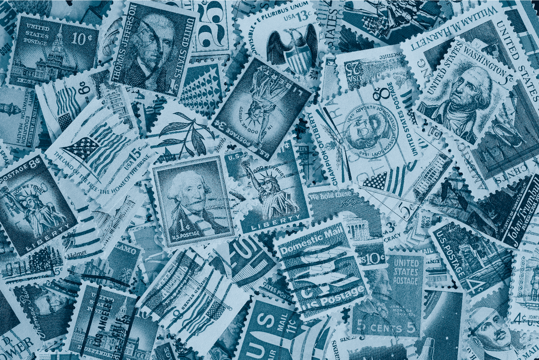 blue tone stamps