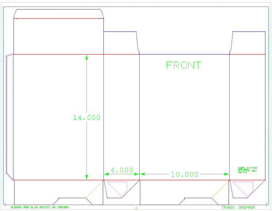 Sample of a packaging dieline